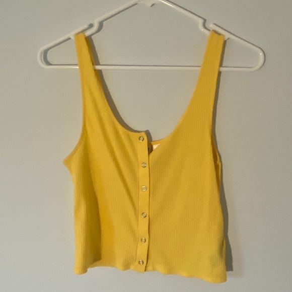 H&M Tops Hm Yellow Cropped Tank Poshmark